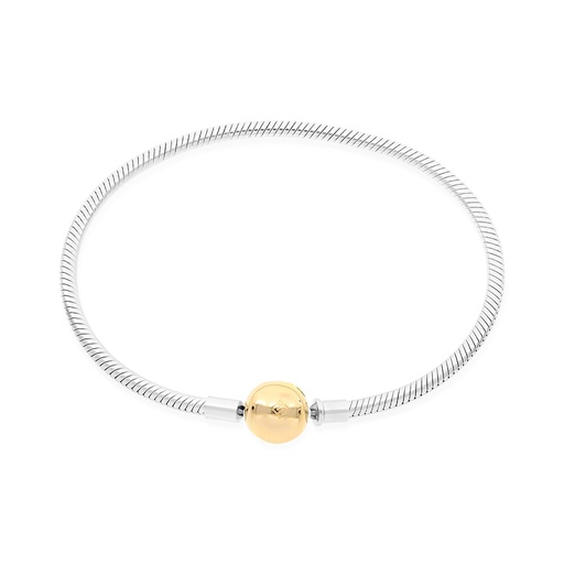 [BRC2800020000A865] Sterling Silver 925 Bracelet Rhodium And Gold Plated - 20 CM