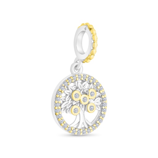 [PND28WCZ00000A832] Sterling Silver 925 Pendant Rhodium And Gold Plated Embedded With White CZ