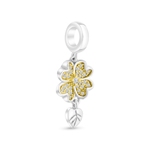 [PND28WCZ00000A851] Sterling Silver 925 Pendant Rhodium And Gold Plated Embedded With  White CZ