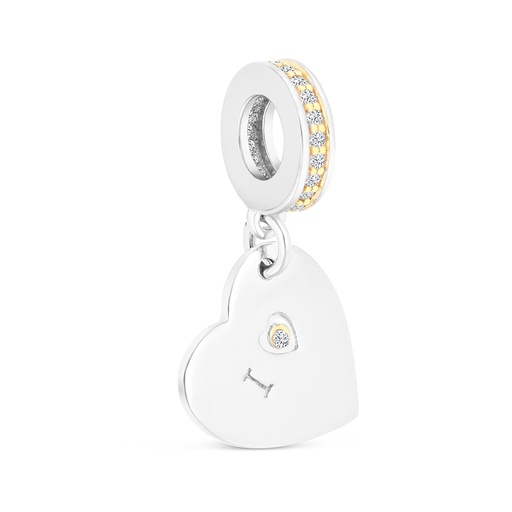 [PND28WCZ00000A852] Sterling Silver 925 Pendant Rhodium And Gold Plated Embedded With White CZ