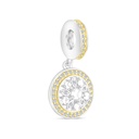 Sterling Silver 925 Pendant Rhodium And Gold Plated Embedded With White CZ