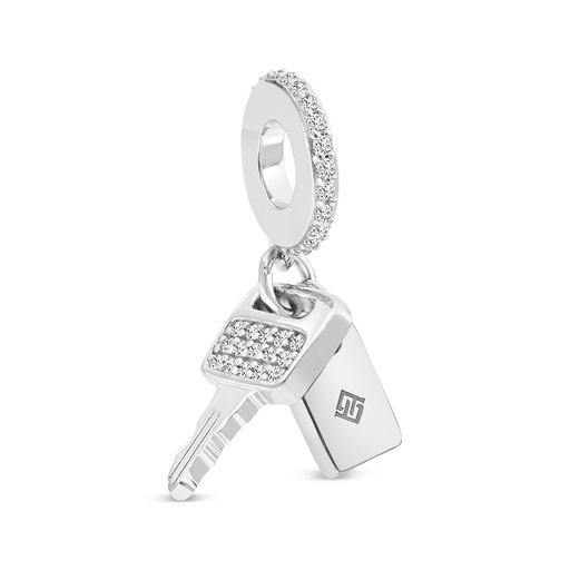 [PND30WCZ00000A861] Sterling Silver 925 Pendant Rhodium Plated Embedded With White CZ