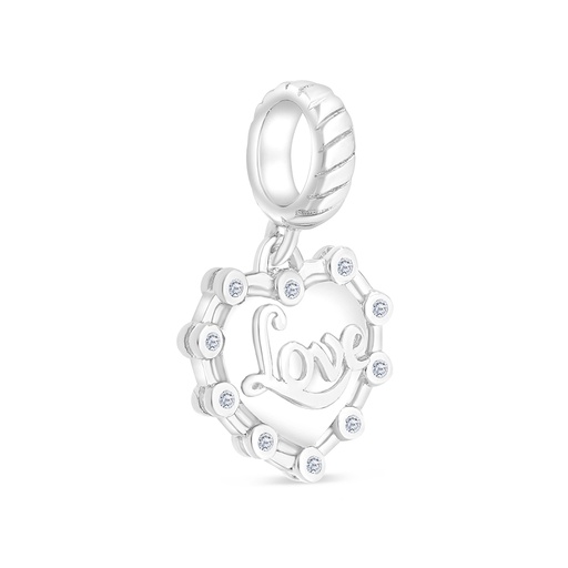 [PND01WCZ00000A864] Sterling Silver 925 Pendant Rhodium Plated Embedded With White CZ