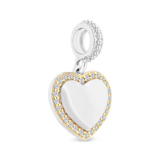 [PND28WCZ00000A868] Sterling Silver 925 Pendant Rhodium And Gold Plated Embedded With  White CZ