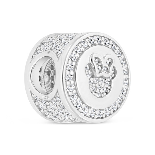 [BCB01WCZ00000A195] Sterling Silver 925 CHARM Rhodium Plated Embedded With White CZ