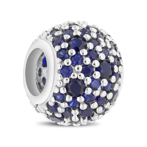 [BCB01SAP00000A199] Sterling Silver 925 CHARM Rhodium Plated Embedded With Sapphire Corundum