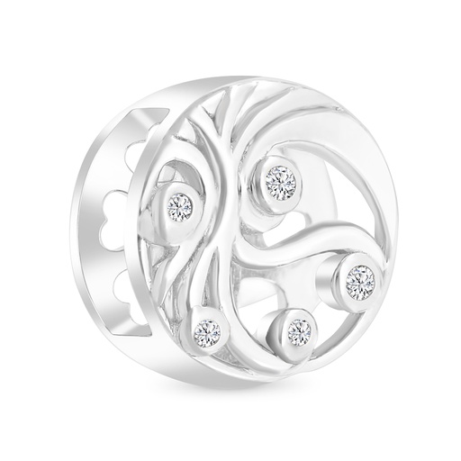 [BCB01WCZ00000A200] Sterling Silver 925 CHARM Rhodium Plated Embedded With White CZ
