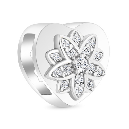 [BCB01WCZ00000A203] Sterling Silver 925 CHARM Rhodium Plated Embedded With White CZ