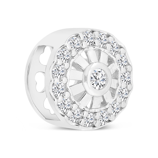 [BCB01WCZ00000A204] Sterling Silver 925 CHARM Rhodium Plated Embedded With White CZ