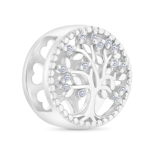 [BCB01WCZ00000A206] Sterling Silver 925 CHARM Rhodium Plated Embedded With White CZ