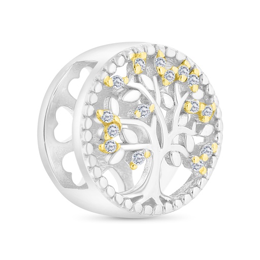 [BCB28WCZ00000A206] Sterling Silver 925 CHARM Rhodium And Gold Plated Embedded With White CZ