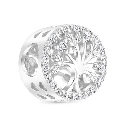 [BCB01WCZ00000A211] Sterling Silver 925 CHARM Rhodium Plated Embedded With White CZ