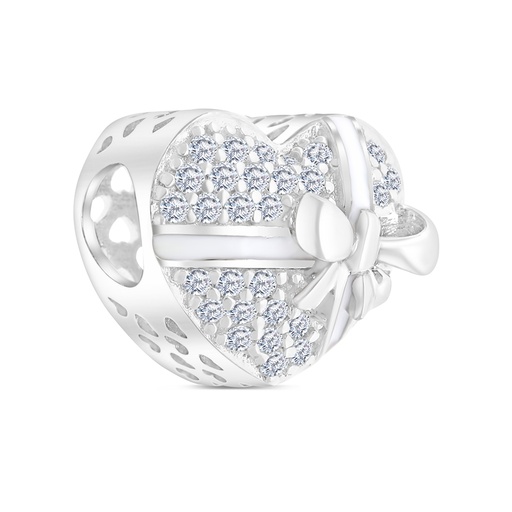 [BCB01WCZ00000A220] Sterling Silver 925 CHARM Rhodium Plated Embedded With White CZ