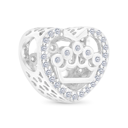 [BCB01WCZ00000A234] Sterling Silver 925 CHARM Rhodium Plated Embedded With White CZ