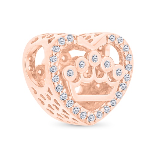 [BCB03WCZ00000A234] Sterling Silver 925 CHARM Rose Gold Plated Embedded With White CZ