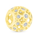 Sterling Silver 925 CHARM Gold Plated Embedded With White CZ