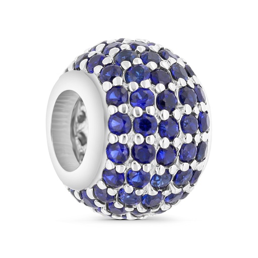 [BCB01SAP00000A283] Sterling Silver 925 CHARM Rhodium Plated Embedded With Sapphire Corundum