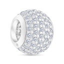 Sterling Silver 925 CHARM Rhodium Plated Embedded With White CZ