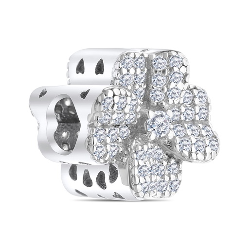 [BCB01WCZ00000A312] Sterling Silver 925 CHARM Rhodium Plated Embedded With White CZ