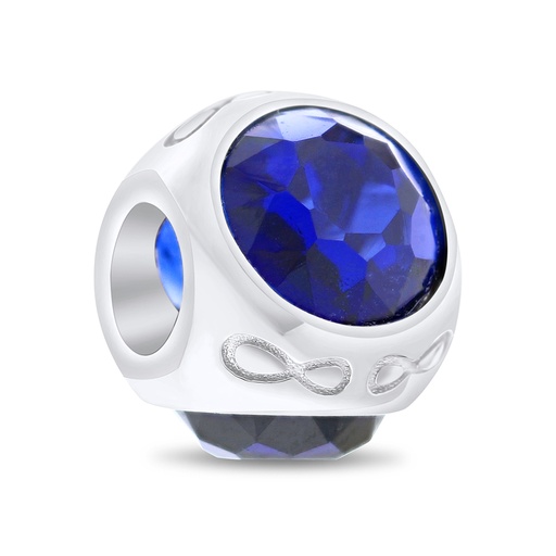 [BCB01SAP00000A330] Sterling Silver 925 CHARM Rhodium Plated Embedded With Sapphire Corundum