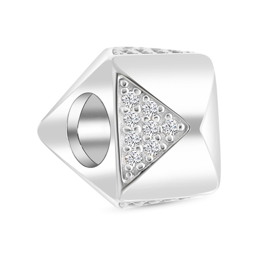[BCB01WCZ00000A337] Sterling Silver 925 CHARM Rhodium Plated Embedded With White CZ