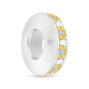 Sterling Silver 925 CHARM Rhodium And Gold Plated Embedded With White CZ