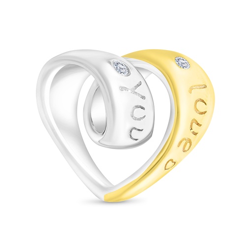 [BCB28WCZ00000A356] Sterling Silver 925 CHARM Rhodium And Gold Plated