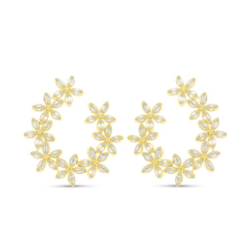 [EAR02WCZ00000B681] Sterling Silver 925 Earring Gold Plated Embedded With White CZ