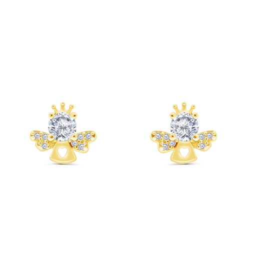 [EAR02WCZ00000B706] Sterling Silver 925 Earring Gold Plated Embedded With White CZ