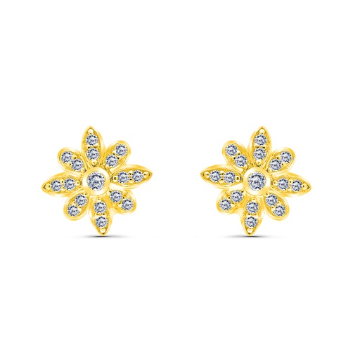 [EAR02WCZ00000B707] Sterling Silver 925 Earring Gold Plated Embedded With White CZ
