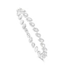 Sterling Silver 925 Bracelet Rhodium Plated Embedded With Yellow Zircon And White CZ