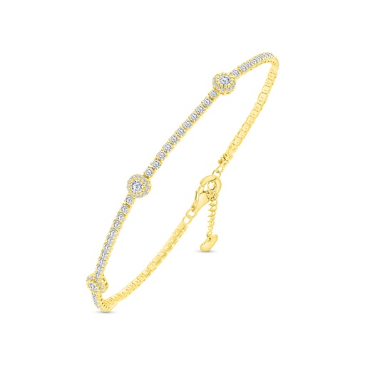 [BRC02WCZ00000A968] Sterling Silver 925 Bracelet Gold Plated Embedded With White CZ