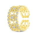 Sterling Silver 925 Ring  Gold Plated Embedded With White CZ