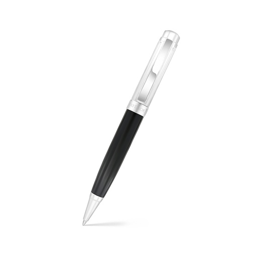 [PEN09BLK14000A016] Fayendra Pen Rhodium Plated  And black lacquer
