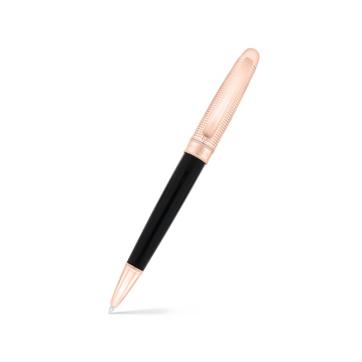 [PEN09BLK03000A027] Fayendra Pen Rose Gold Plated black lacquer
