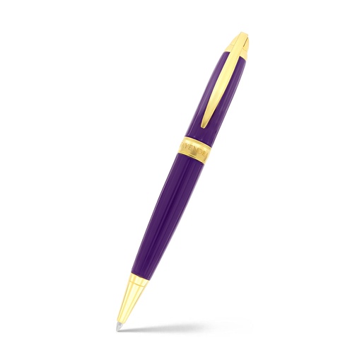 [PEN09PUR02000A010] Fayendra Pen Gold Plated purple lacquer