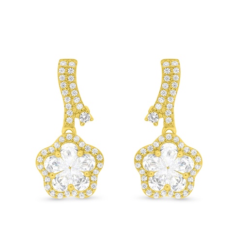 [EAR02WCZ00000B741] Sterling Silver 925 Earring Gold Plated Embedded With White CZ