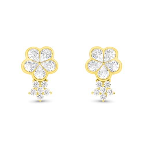 [EAR02WCZ00000B745] Sterling Silver 925 Earring Gold Plated Embedded With White CZ
