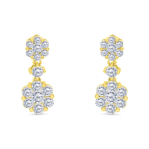[EAR02WCZ00000B752] Sterling Silver 925 Earring Gold Plated Embedded With White CZ