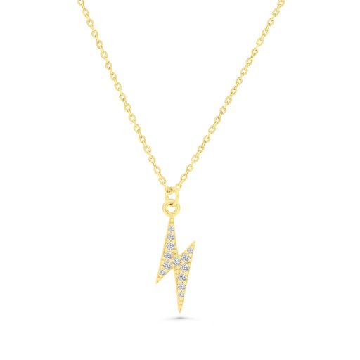 [NCL02WCZ00000A745] Sterling Silver 925 Necklace Gold Plated Embedded With White CZ
