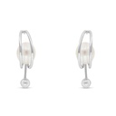 Sterling Silver 925 Earring Rhodium Plated Embedded With Natural White Pearl