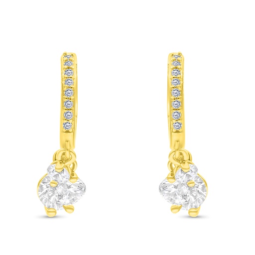 [EAR02WCZ00000B847] Sterling Silver 925 Earring Gold Plated Embedded With White CZ