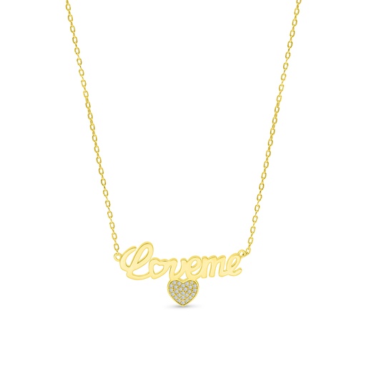 [NCL02WCZ00000A927] Sterling Silver 925 Necklace Gold Plated Embedded With White CZ