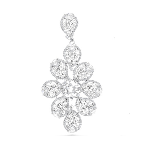 [PND01WCZ00000A929] Sterling Silver 925 Pendant Rhodium Plated Embedded With White CZ