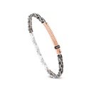 Stainless Steel 316L Bracelet, Rhodium And Black And  Rose Gold Plated And Ceramic For Men's Embedded With White CZ