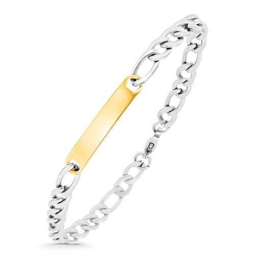 [BRC0900000000A060] Stainless Steel 304L Bracelet, Rhodium And Gold Plated For Men's