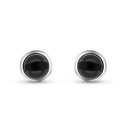 Sterling Silver 925 Earring Embedded With Natural Black Agate