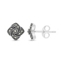 Sterling Silver 925 Earring Embedded With Marcasite Stones
