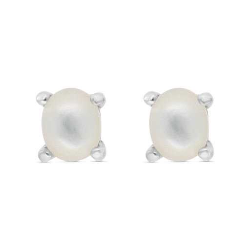 [EAR0400000MOPA416] Sterling Silver 925 Earring Embedded With Natural White Shell