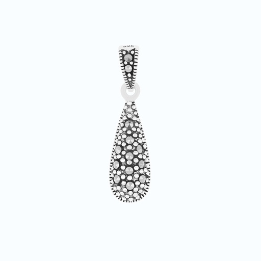 [PND04MAR00000A194] Sterling Silver 925 Pendant Embedded With Marcasite Stones